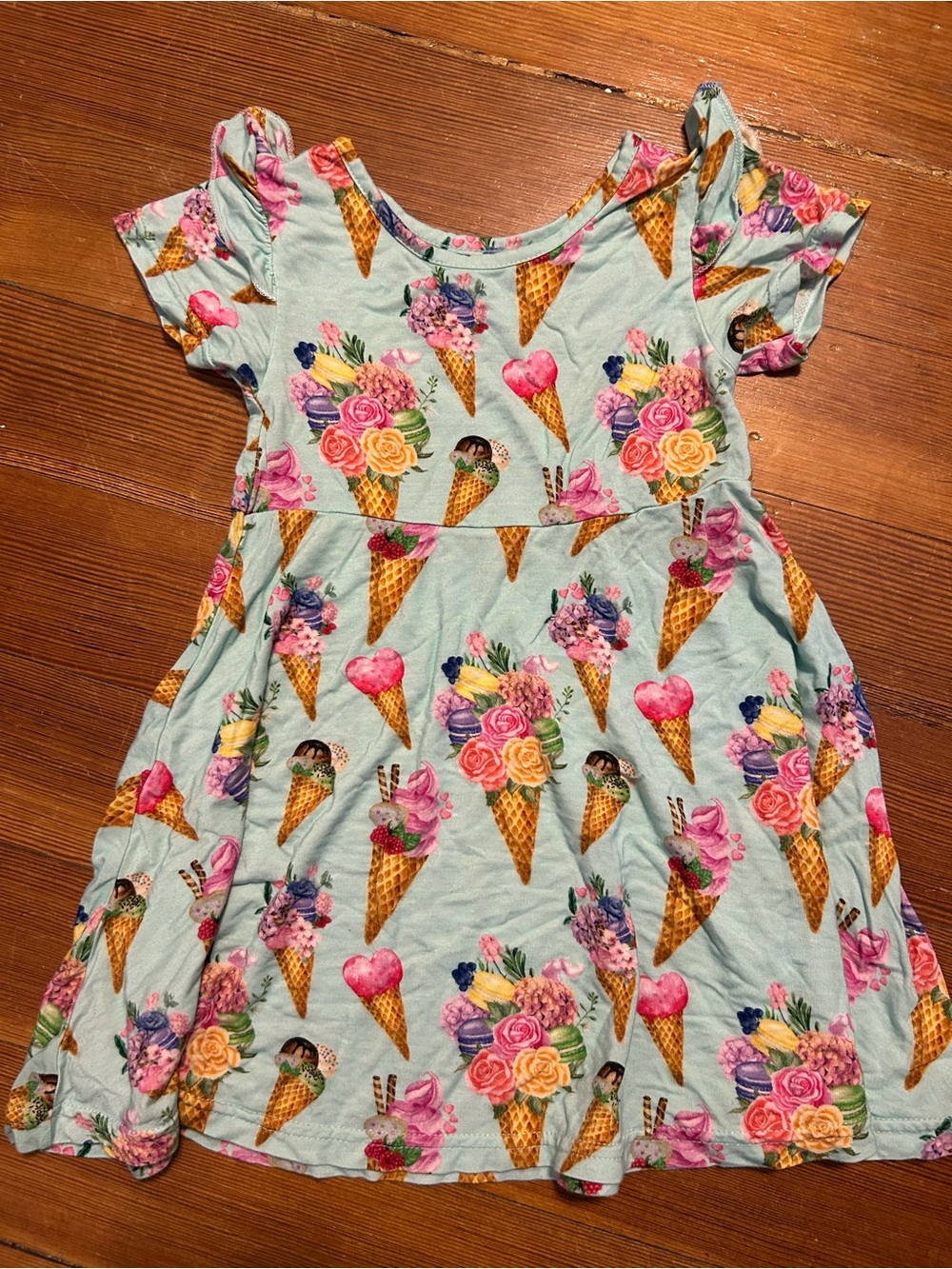 Girls' Ellie K’s Closet Co. dress in Izzy print - ice cream cone